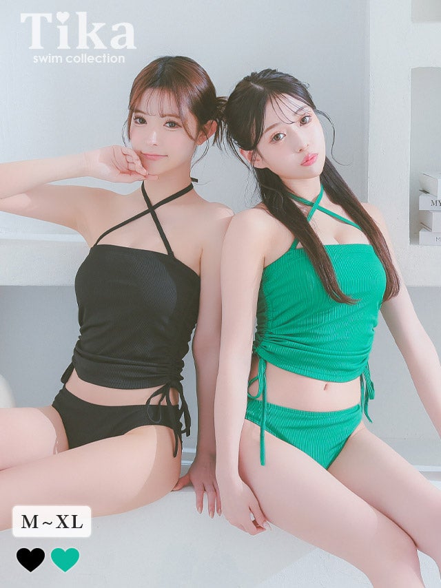 水着 レディース タンキニ 大きいサイズ 体型カバー ビスチェ ビキニ 韓国