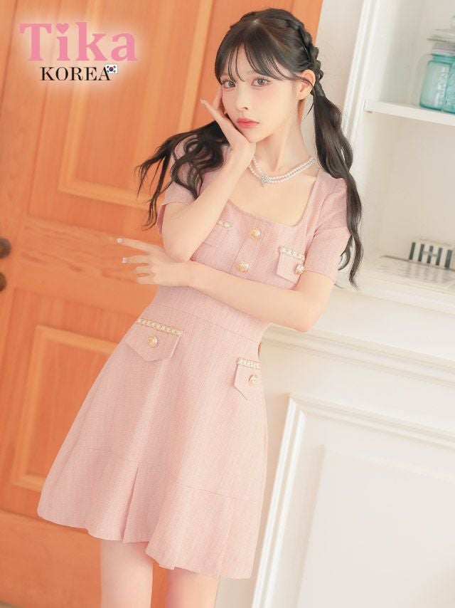 キャバドレス 韓国 ミニ丈 大きいサイズ フレア ミニドレス ワンピース ガーリー