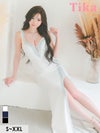 キャバドレス ロング丈 大きいサイズ タイト ロングドレス スリット 白 黒 マキシ丈