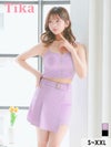 キャバドレス ミニ丈 大きいサイズ タイト ミニドレス セットアップ スカート ジップ