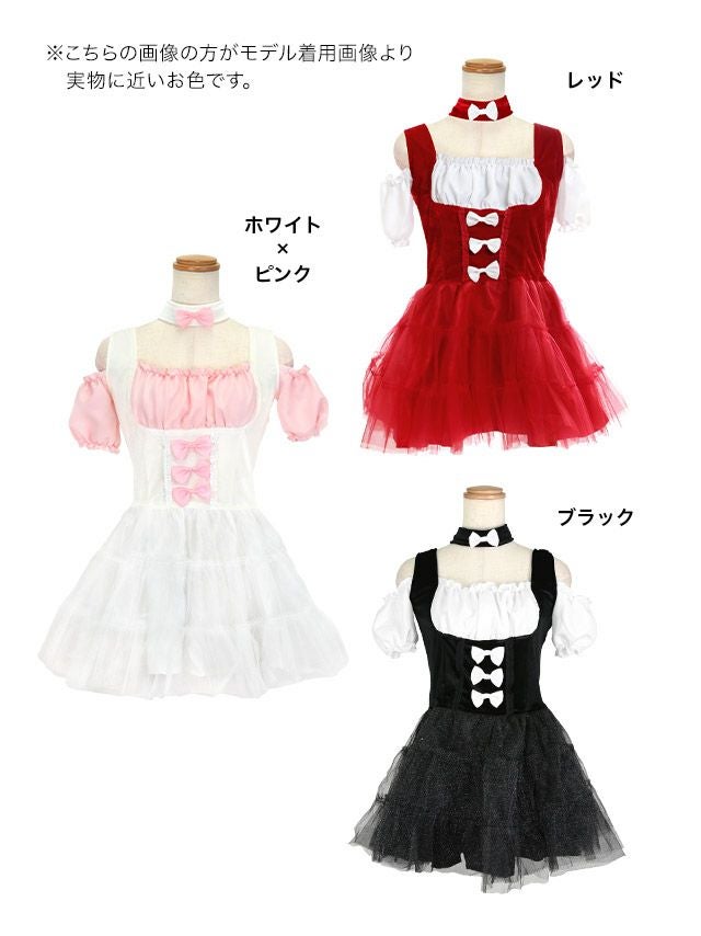 コスプレ バニーガール 3点set ウエイトレス 体型カバー アニマル 白黒
