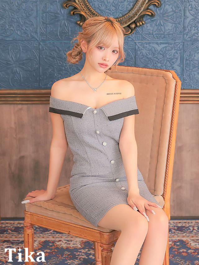 キャバドレス ミニ丈 大きいサイズ タイト ミニドレス ツイード ワンピース