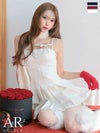 キャバドレス ミニドレス Angel-R エンジェルアール 高級 ブランド ワンピース Aラインミニドレス レース キャミソール プリーツ コード リボン