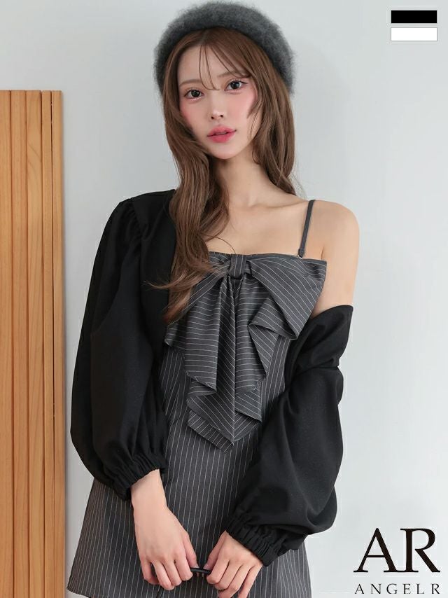 キャバドレス ドレス Angel-R エンジェルアール 高級 ブランド 長袖 シンプル ショート丈 ボレロ ラメ