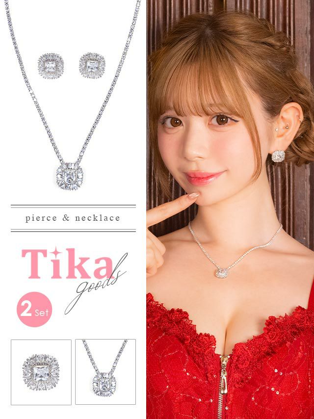 アクセサリー ネックレス ピアス シルバー ビジュー ストーン キラキラ アクセ