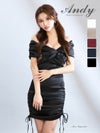 [Andy/アンディ] 高級 ブランド タイト ミニドレス オフショルダー 大人  ギャザー