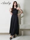 [PREMIUM Andy/プレミアムアンディ] 高級 Aライン ロングドレス シンプル 大人 ホルターネック ウエストカット
