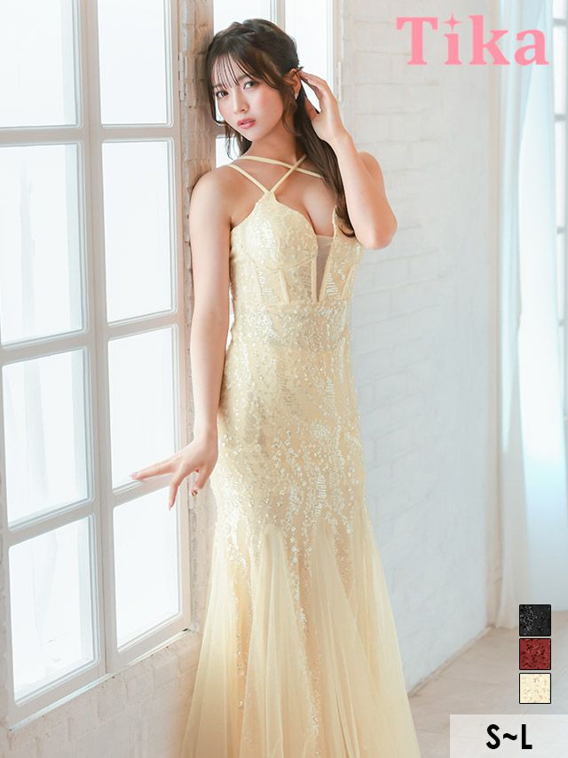 キャバドレス ロング丈 大きいサイズ バースデー ロングドレス キャバクラ キラキラ タイト