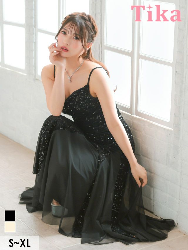 キャバドレス ロング丈 大きいサイズ ロングドレス マーメイド ワンピース バースデー スパンコール