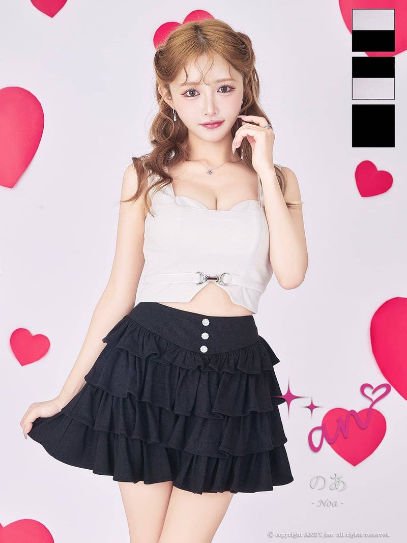 キャバドレス an アン 高級 ノースリーブ フレアミニドレス バストカット セットアップ ウエストベルト