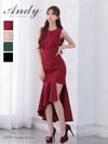 キャバドレス Andy アンディ 高級 ノースリーブ Aラインロングドレス くびれ スリット アシンメトリー