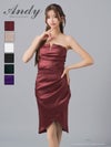 キャバドレス Andy　アンディ　高級 ブランド タイト ミニドレス 谷間 大人 上品 ジップ ベアトップ ギャザー