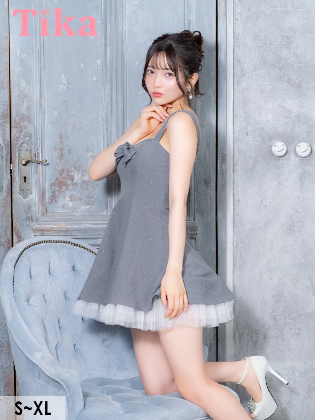 キャバドレス ミニ丈 大きいサイズ フレア Aライン ワンピース キャバクラ ミニドレス