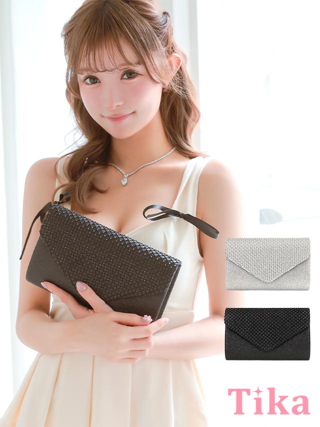 クラッチバッグ ショルダーバッグ グリッター レター型 Vフラップ チェーン 2Way