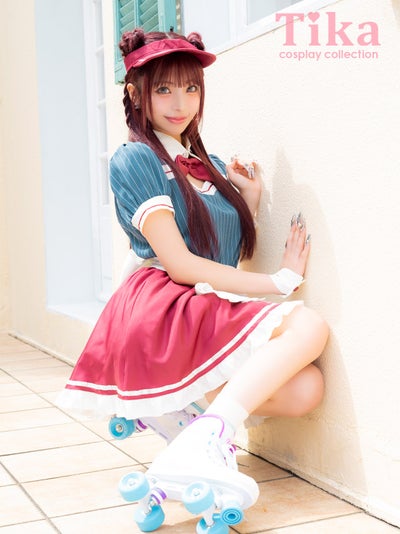 コスプレ 制服 5点set ダイナー レトロデザイン 体型カバー フレアスカート ウェイトレス