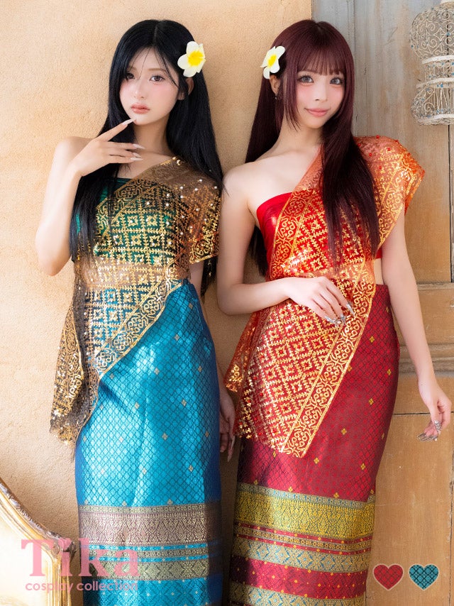 コスプレ タイ民族衣装風 5点set へそ出し アジアン 個性的