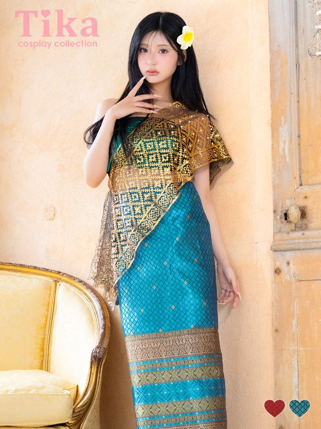 コスプレ タイ民族衣装風 5点set へそ出し アジアン 個性的
