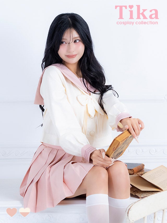 コスプレ 制服 3点set セーラー パステル ミニスカート 学生服