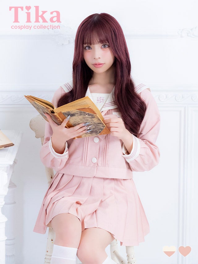 コスプレ 制服 3点set セーラー パステル ミニスカート 学生服