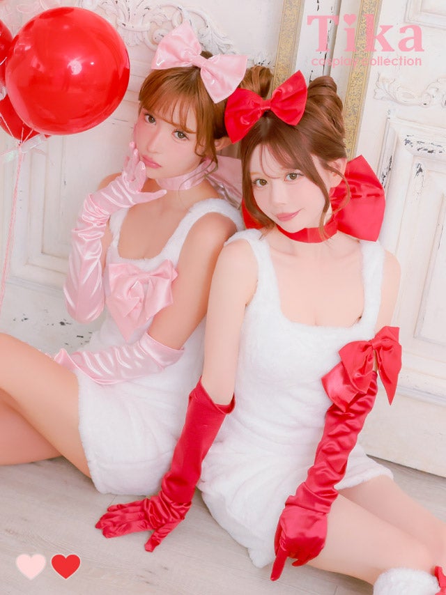 コスプレ 猫 6点set もこもこ サテンリボン ドーリー アニマル