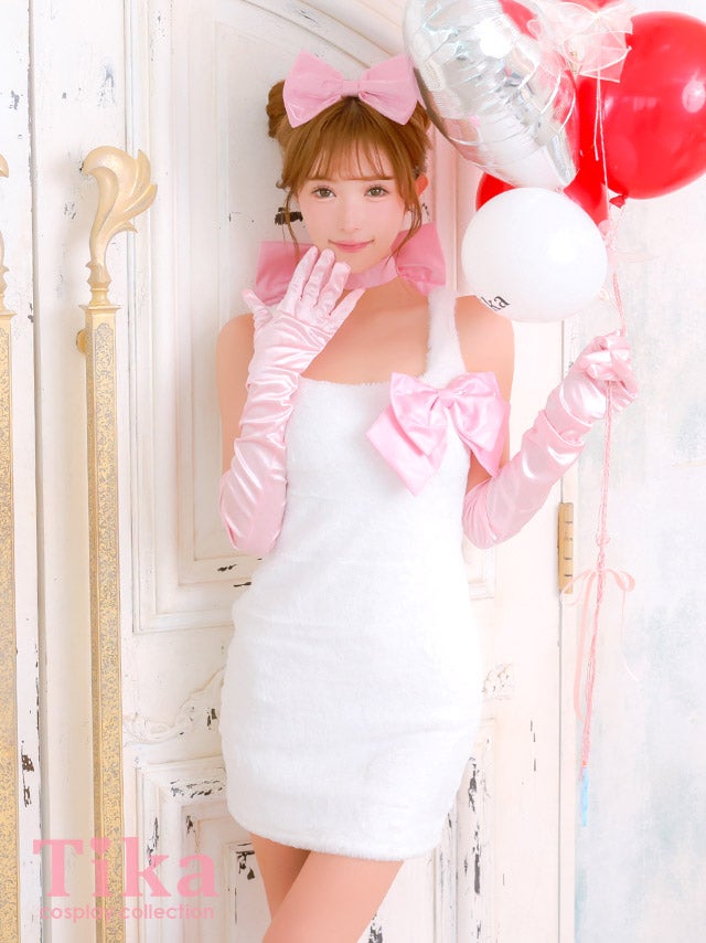 コスプレ 猫 6点set もこもこ 体型カバー サテンリボン ドーリー アニマル