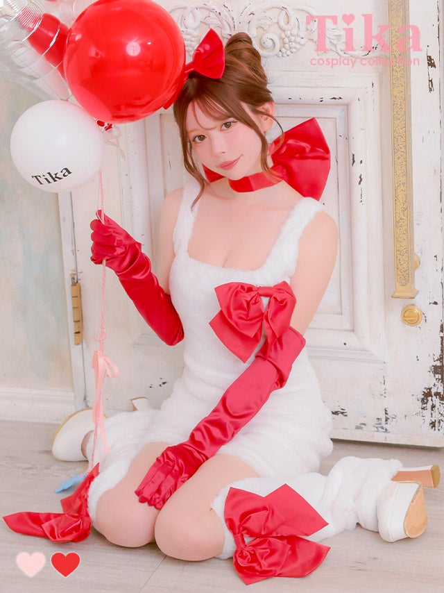 コスプレ 猫 6点set もこもこ 体型カバー サテンリボン ドーリー アニマル
