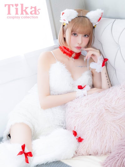 コスプレ 猫 7点set もこもこ レースペプラム ショートパンツ リボン スウィート ガーリー アニマル